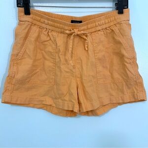 J. Crew Orange Linen Blend Elastic Waist Shorts XS